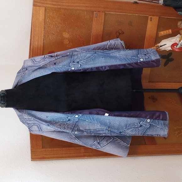 VTG 60’s Belted Patchwork Denim Jacket - Picture 13 of 16